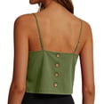 thumbnail image 3 of CUZIBR Women Cami Solid Color Spaghetti Strap Scoop Neck Loose Fit Crop Top Camisole Summer Sleeveless Tank Top Casual Blouse Lightweight Basic Beach Vacation Shirt,Army Green,L, 3 of 5