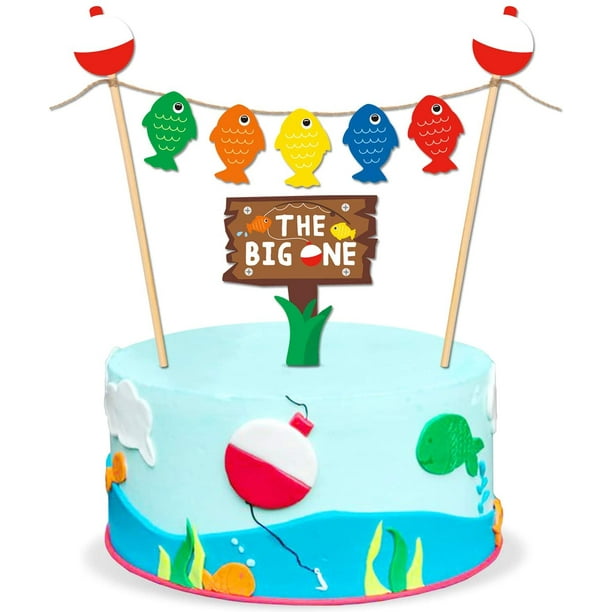 The Big One Cake Topper Bobber Gone Fishing Theme Little Fisherman