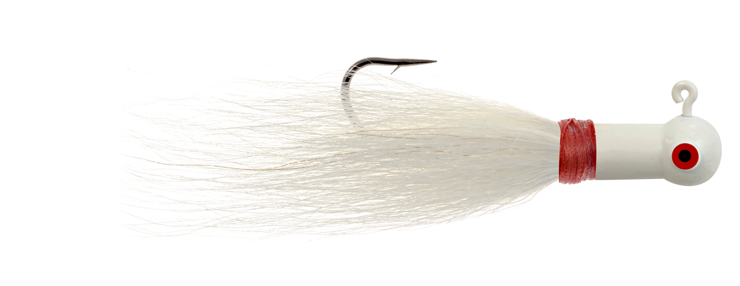 Hurricane H-BEB34-1 Bug eye Buck tail 3/4 Oz. White-2 Pack Fishing Jig head