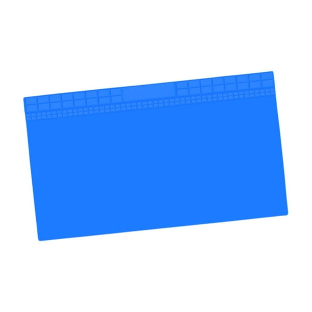 Almohadilla de soldadura de silicona antideslizante, alfombrilla para reparación de electrónica, lavable, plegable y fácil de usar. Azul