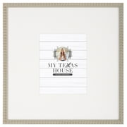 My Texas House Gray Beaded 18x18 Tabletop Picture Frame with White Mat for 8x10 Photo