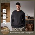 thumbnail image 3 of Suéter de punto nuevo de otoño e invierno para hombre, suéter holgado de cuello redondo, estilo perezoso, sudadera con capucha, ropa de manga larga de color sólido, 3 of 4