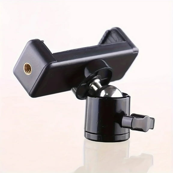 Boundless trade Hot Shoe Phone Clip Universal Moblie Phone Holder Bracket With 1/4 Screw Panoramic View360° Tripod Mount for SLR Camera Microphone and Most Smartphones﻿
