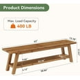 thumbnail image 2 of TRIBEWOOD 63" Solid Wood Shoe Bench With 2-Tier Storage, 2 of 5