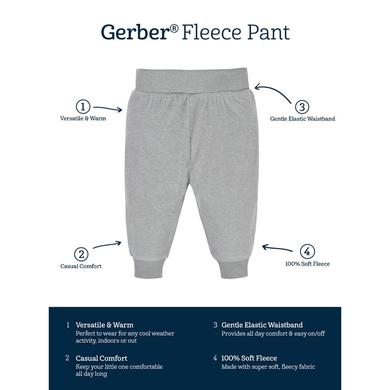 Gerber Baby Boys Fleece Pants 4-Pack photo 6