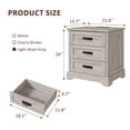thumbnail image 5 of Nightstand with Charging Station, 22-inch Farmhouse Bedroom Side Table, Living Room End Table, Gray, 5 of 8