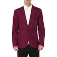 thumbnail image 4 of INSPIRE CHIC Men's Blazer One Button Notched Lapel Chest Pocket Front Flap Blazer M Burgundy, 4 of 5