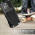 thumbnail image 5 of ShellTech for iPhone 16 Plus Metal Armor Case with Screen Protector Camera Protector Military Rugged Heavy Duty Shockproof Case with Metal Kickstand Full Body Durable Tough Dustproof Cover,Black, 5 of 5