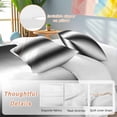 thumbnail image 2 of 3 Piece White Black Duvet Cover Set Queen Size,Microfiber Comforter/Quilt Cover with Corner Ties and 2 Pillowcases,Modern Gradient Vertical Stripes Geometric All Season Bedding with Zipper Closure, 2 of 8