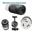 thumbnail image 4 of RV 50 Amp 125V/250V AC Power Inlet Plug Female Twist Locking Connector Black, 4 of 7