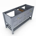 thumbnail image 3 of Modern 60 Alicia Gray Wood Vanity Base with Gold Handles, 3 of 4