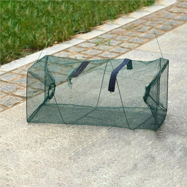 Foldable Nylon Mesh Fish Fishing Net with Zipper foldable design