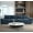 Blue, variant on MAEVIS 128" Modern Sofa, 4 Seater Modular Sectional Sofa for Living Room, with Metal Solid Wood Frame, High-Density Cotton Chenille Sleeper Bed, Blue
