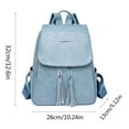 thumbnail image 3 of Ladies Fashion Solid Color Leather Tassel Zipper Large Capacity Casual Backpack Clear Mini Backpack, 3 of 7