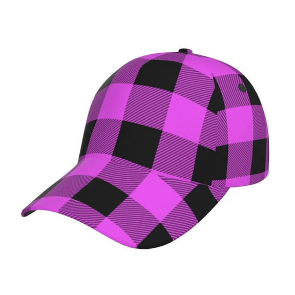 Naloa Original Classic Low Profile Hat Men Women Baseball Cap Dad Hat Adjustable Unconstructed Purple Black Buffalo Plaid Print Cap