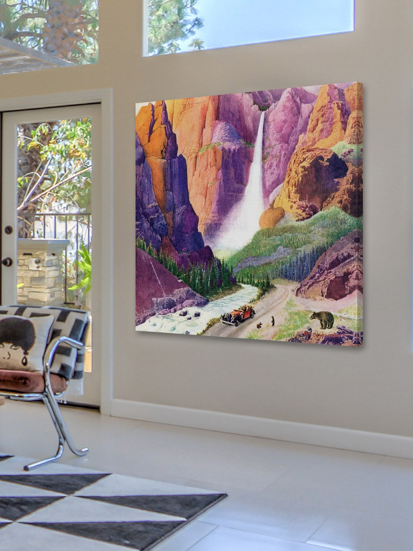"Bridal Veil Falls" Painting Print on Wrapped Canvas