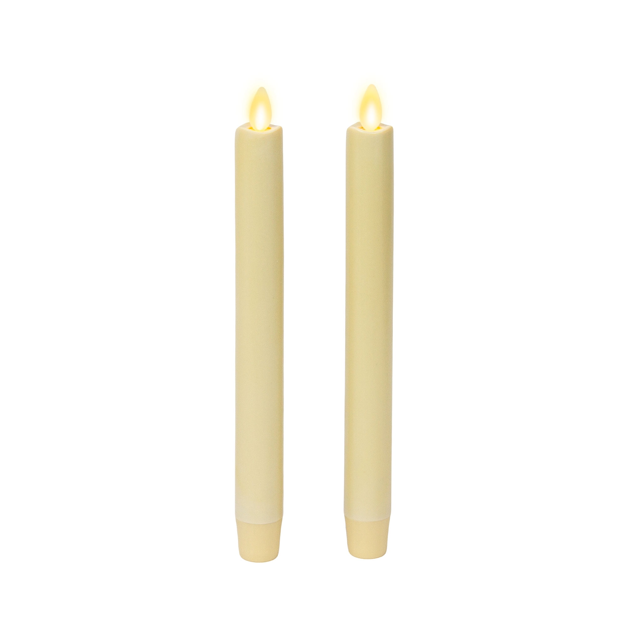 2PCS Luminara Flickering Moving Wick Flameless Led Taper Candle with Remote 