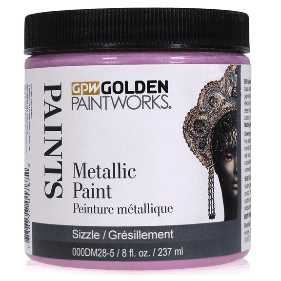 Golden Paintworks Metallic Paint, 8 ounce jar, Sizzle (DM28-5)