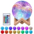 thumbnail image 1 of Moon lamp touch LED night light, 3D 15cm multicolor moon lamp color regulable con mando a distancia, USB recargable para decoración de dormitorio Xemadio LN-1936, 1 of 6