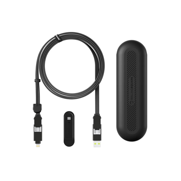 Rolling Square Incharge Xl Cable De Carga Múltiple 6 En 1 Con Alimentación De Carga Ultrarrápida De 100 W Cable Usb Y Usb-C Portátil 6,5 Pies/2 M Negro Urbano