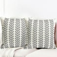 thumbnail image 2 of Decorative Throw Pillow Covers Set of 2 Dark Grey Pillow Covers 20x20 inch Throw Pillows Linen Square Pillow Case,Farmhouse Outdoor Modern Botanical Pillow Covers for Couch Sofa Living Room, 2 of 6