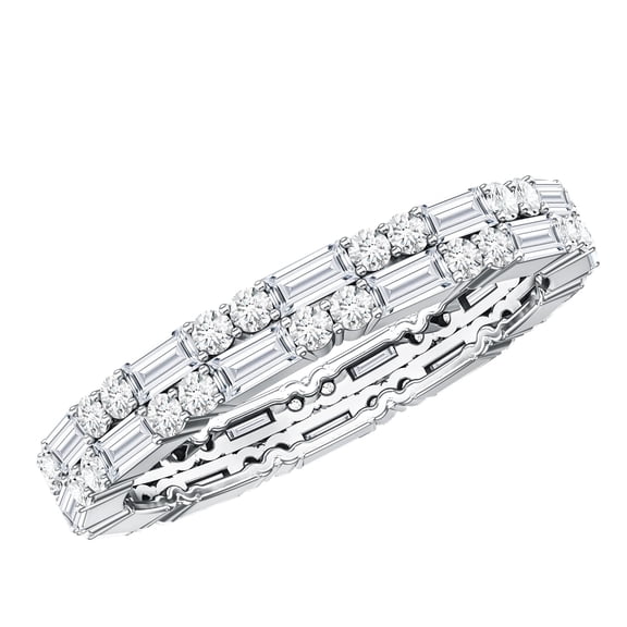 Elegant Moissanite Eternity Ring for Women - Wedding Anniversary Gift, 925 Sterling Silver, US 4.00