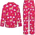 thumbnail image 6 of Top-kevin Women Long Sleeve Pajama Set Comfy Pjs Sets Horses Flowers Pattern 2 Piece Lounge Set, 6 of 12
