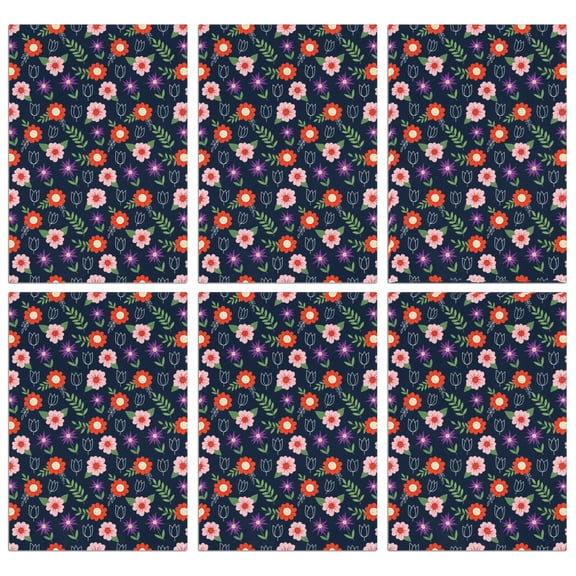 2 Pcs Pioneer Flower Floral Print Pattern Kitchen Towels, Funny Microfiber Dish Towel Set, 18" X 26" Tea Towels