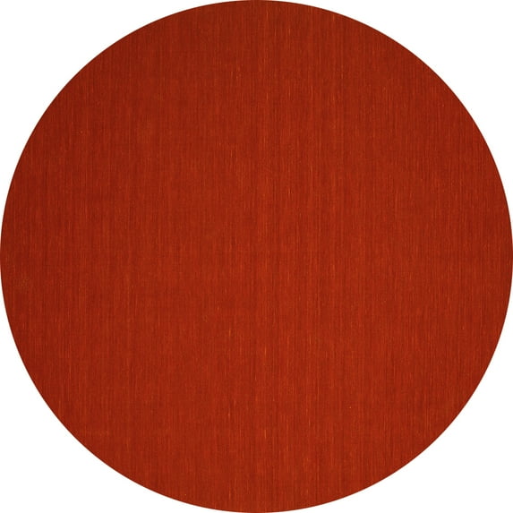 Ahgly Company Machine Washable Indoor Round Abstract Yellow Contemporary Area Rugs, 8' Round