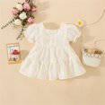 thumbnail image 4 of PINQI Birthday Toddler Girls Dress Toddler Girls Casual Short Sleeve Bowknot Ruffles Princess Dress Dance Party Dresses 6M-3 Years, 4 of 4