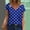 Blue, variant on Giftesty Blouses for Women Dressy Casual Women's Tops Women's Fashion Casual Loose Blouse Printing V Neck T-Shirt Blouse Print Tee