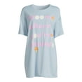 thumbnail image 5 of Grayson Social Juniors Oversized Sleepshirt and Scrunchie Set, 2-Piece, Sizes S-3X, 5 of 5