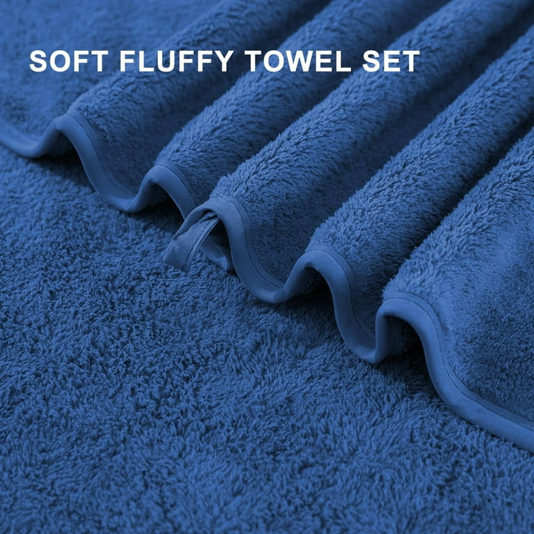 Jessy Home 4 Pack Oversized Bath Sheet Towels 700 GSM Ultra Soft Blue Bath  Towel Set 