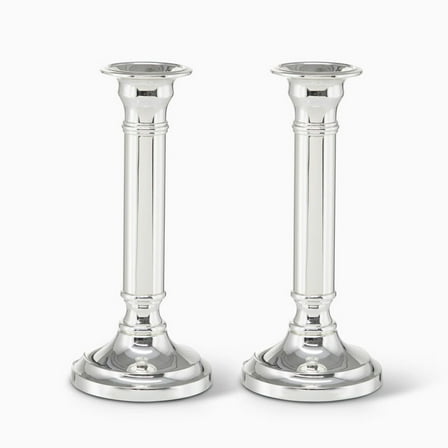 Hazorfim Tall Corinthian Candlesticks Silver Plated