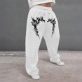 thumbnail image 2 of LIWENLI Men's Wide Leg Sweatpants Fleece Lined Baggy Pants with Open Bottom Drawstring Waist S-2XL (White,L), 2 of 7