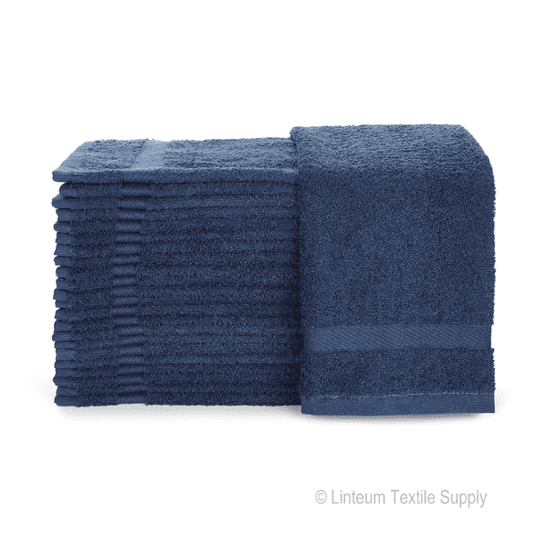 Linteum Textile (12Pack, 16x27 in, Navy Blue) Luxury HAND TOWELS, 100