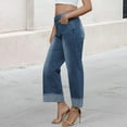 thumbnail image 6 of Hauaitttt Women's Wide Leg High Waisted Jeans Baggy Jeans Stretchy Denim Pants Woman Jean Pants Womens Pants 14 Tall Temp Life Leggings Jean Women Pants Women plus Size Clothes Short Jean Pants for, 6 of 9