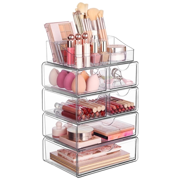 Organizador de maquillaje Vtopmart transparente de 5 niveles para cosméticos