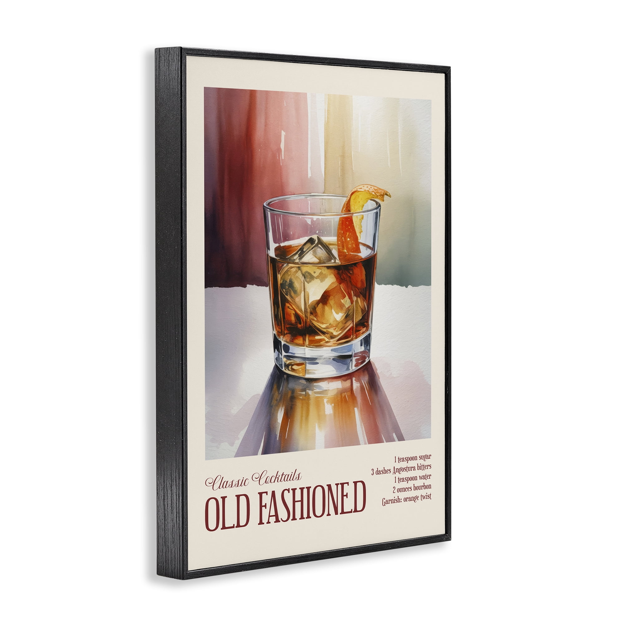 Stupell Industries Old Fashioned on Surface Black Framed Giclee Art, design by Andreas Magnusson