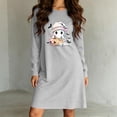 thumbnail image 4 of Taqqpue Womens Halloween Cotton Nightgown Long Sleeves Round Neck Sleepshirt Print Nightshirt Casual Plus Size Knee Length Sleep Dress Pullover Halloween Pumpkin Printed Sleep Shirt for Women, 4 of 6