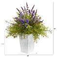 thumbnail image 2 of Nearly Natural 19in. Lavender and Rosemary Artificial Arrangement in Embossed White Planter, 2 of 2