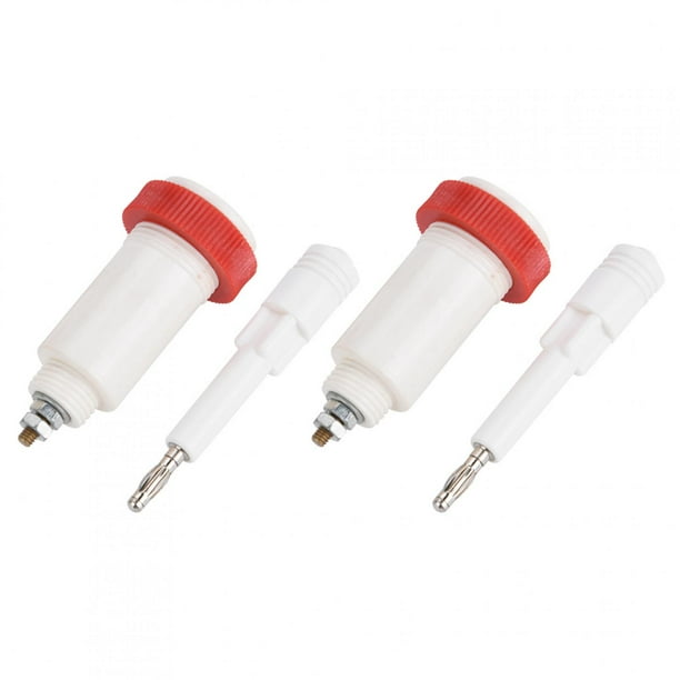 Conectores macho y hembra de alto voltaje con conector cruzado tipo banana blanco y rojo
