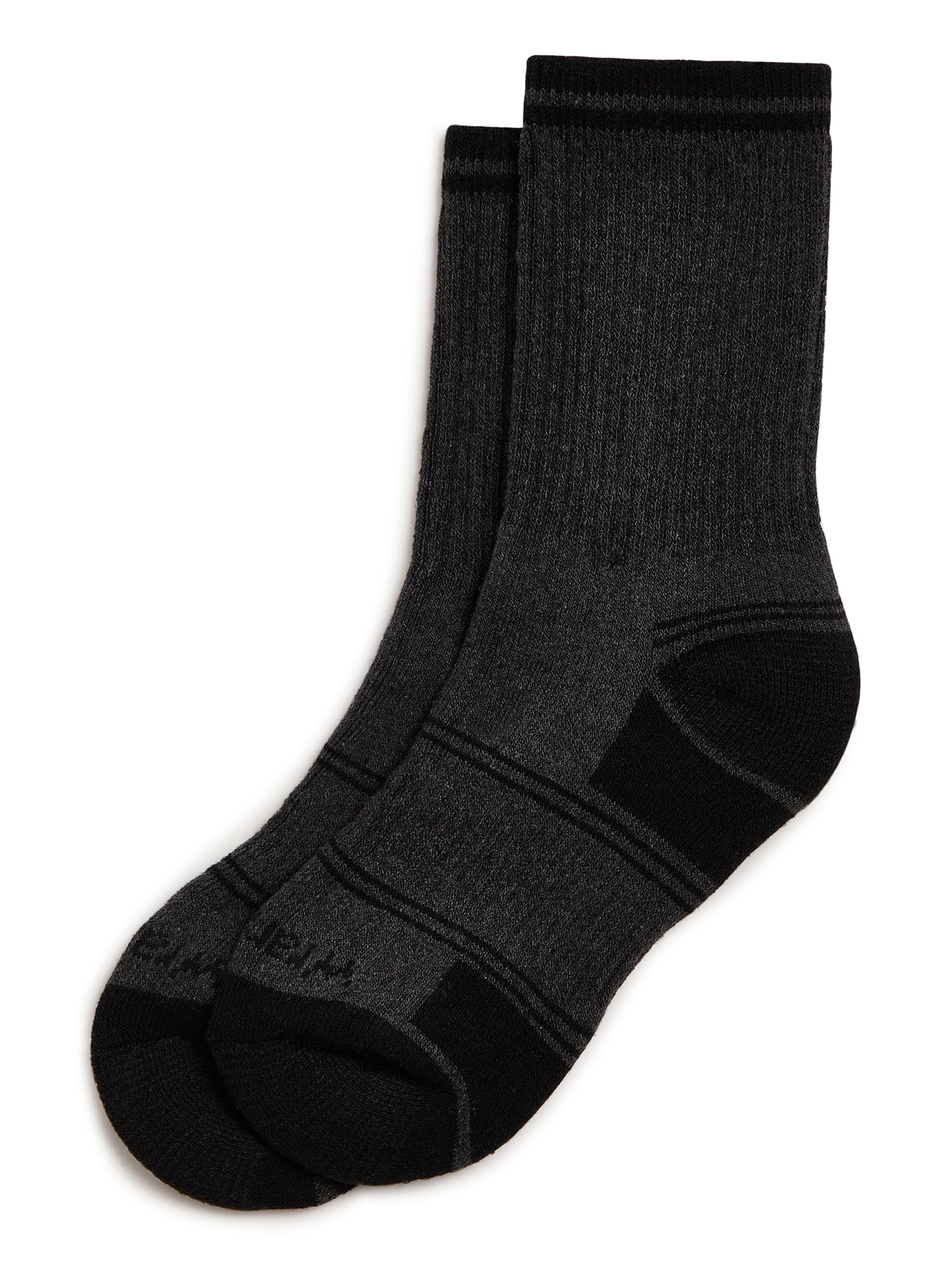 Wrangler Boys' Essentials Cool Comfort Crew Socks, Assorted Cushioned Socks for Kids, Small, 6-Pack