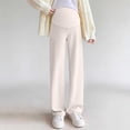 thumbnail image 4 of Purcolt Women's Wide Leg Maternity Pants Stretchy High Waist Loose Fit Over The Belly Pregnancy Pants Summer Casual Work Trousers, 4 of 6