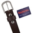 thumbnail image 4 of Marshal New Top Grain Genuine Leather Mens Casual Belt with Rounded Silver Buckle, 4 of 6