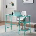 thumbnail image 2 of VECELO 43" Computer Desk with 2 Tier Storage Shelf, Study Writing Workstation for Home Office, Blue, 2 of 6