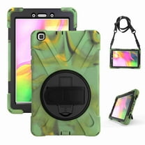 Dteck Galaxy Tab A 8.0 Case 2019 T290 T295(without S Pen),[Rotating Hand Strap] Three Layer Rugged Shockproof Kids Friendly Case with Kickstand and Shoulder Strap, Armygreen
