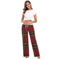 thumbnail image 6 of Medium Women's Comfy Casual Pajama Pants Stretch Fabric Suitable for Yoga Pants Hippie Pants，The Best Holiday Gifts for Women Red Tartan Fabric with Black, 6 of 7
