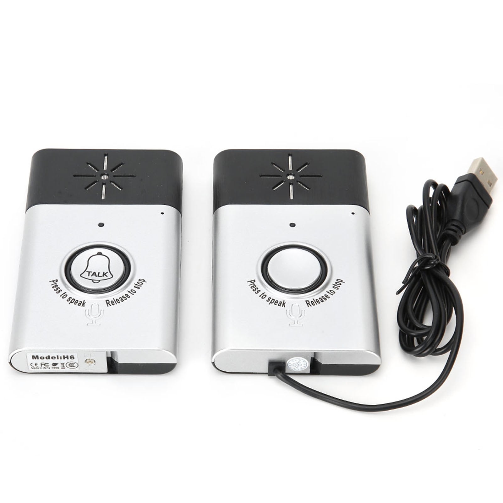 AMONIDA 2.4GHz Simple Wireless Low Power Voice Intercom Door Bell Two-way Conversation Home Door Bell Intercom Kit 1v1 New Update with USB