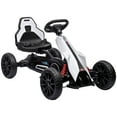 thumbnail image 3 of Aosom Kids Pedal Go Kart W/ Adjustable Seat, Swing Axle, White, 3 of 10